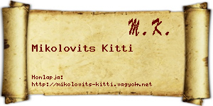 Mikolovits Kitti névjegykártya